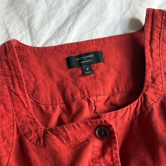 Rust Button-Up Crop Top and Shorts Set - Picture 2 of 5